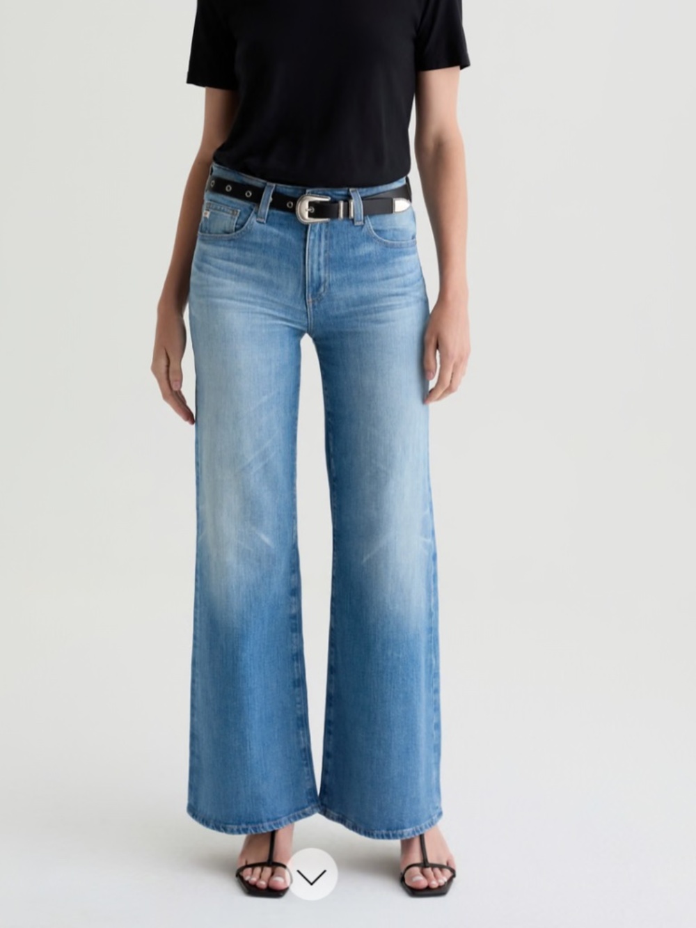 AG Saige Mid-Rise Wide Leg Jeans Light Blue Size 30 - Picture 6 of 12